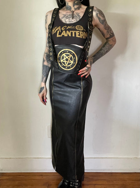 Hell Couture Pentagram Suspenders Cincher Skirt